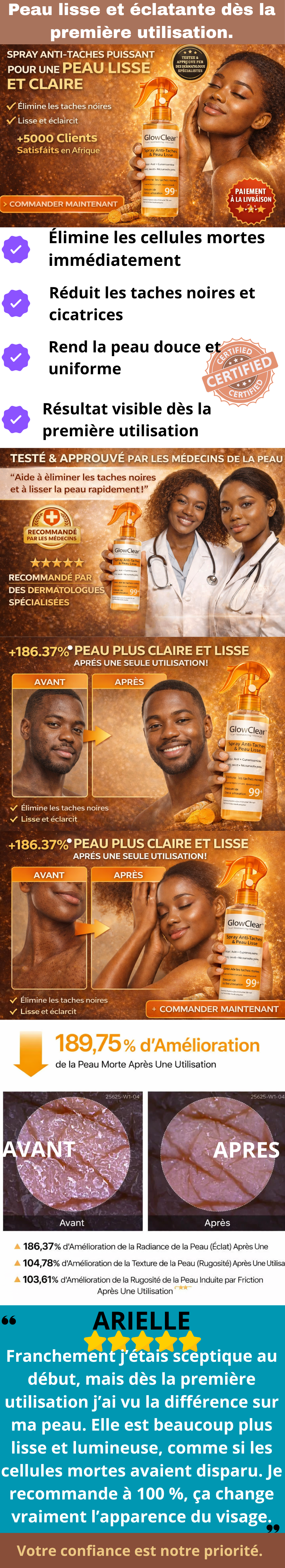 Spray Anti-Taches Puissant – Peau Lisse & Éclat Instantané