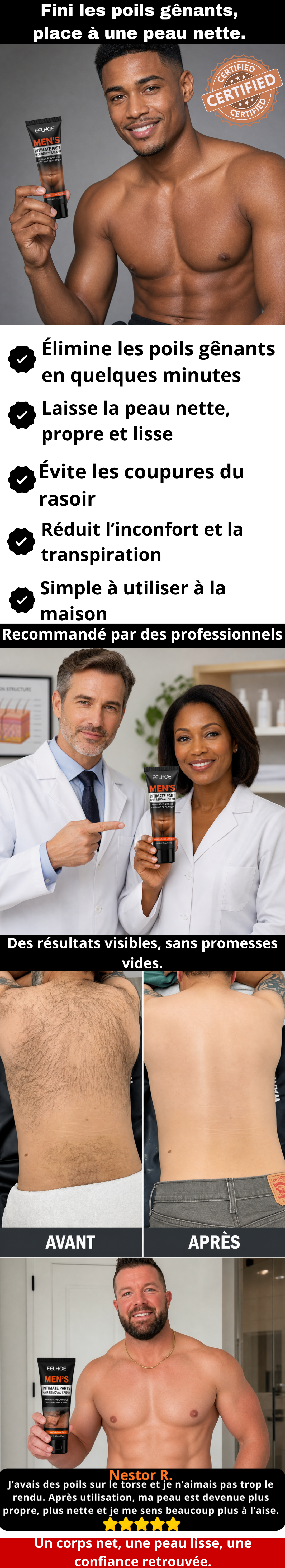 Peau Nette Homme™ – Éliminez les poils gênants en quelques minutes