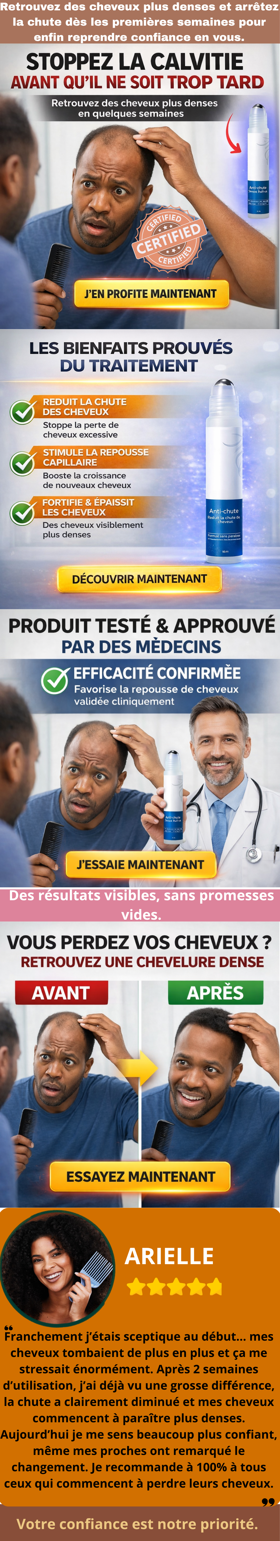 Sérum Repousse Cheveux Naturel – Anti-Chute & Bordures | Homme & Femme