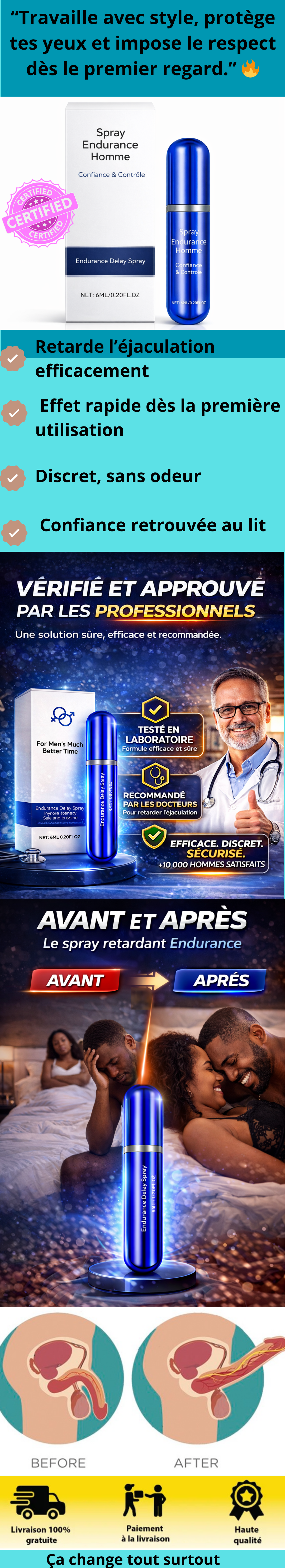 Spray Retardant Homme – Durez Plus Longtemps au Lit