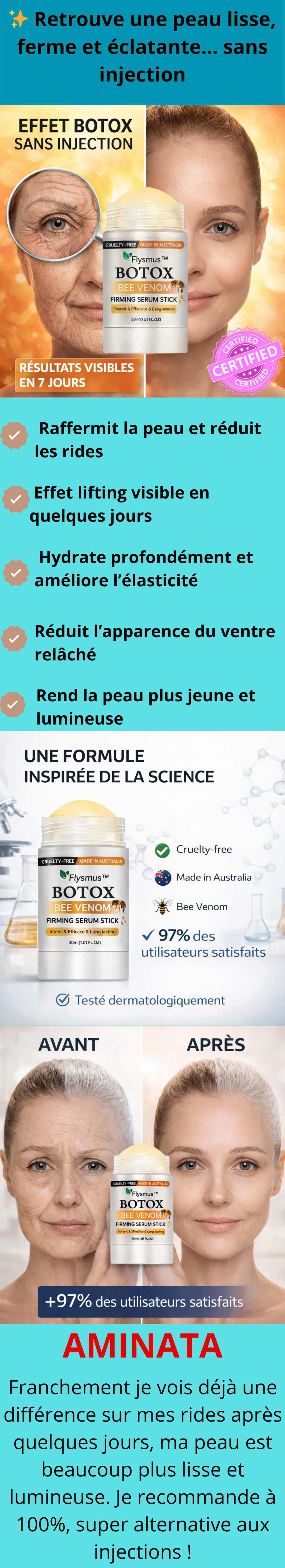 Stick Anti-Rides Bee Venom – Effet Lifting Instantané en 7 Jours